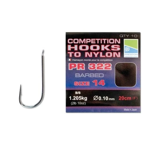PR 322 Competition Barbed Hook To Nylon 8” 3 PR 322 Competition Barbed Hook To Nylon 8”