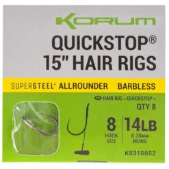 Supersteel Big Fish Quickstop 15” Hair Rigs Barbless